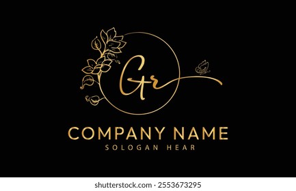  GR R G initial signature logo template vector