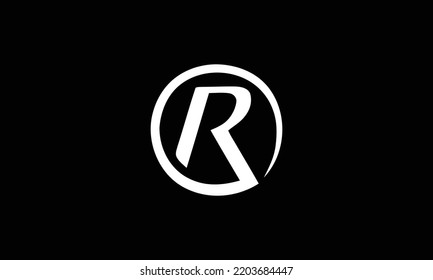  GR, R letter design logo logotype concept with serif font and elegant style vector illustration. 