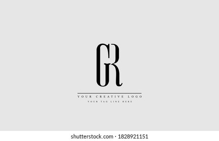 GR RG abstract vector logo monogram template