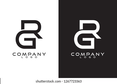 GR, RG Initial, Letter rg, gr Logo Template Vector Design with black and white background 