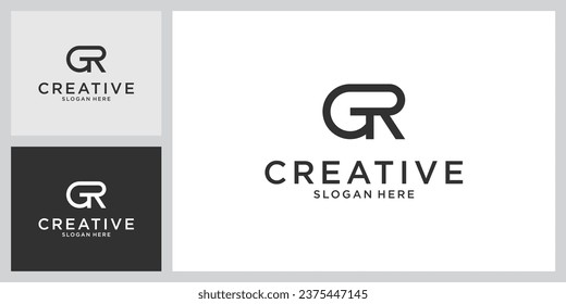 GR or RG initial letter logo design vector