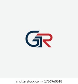 Diseños de letras GR o RG con colores y fondos diferentes
