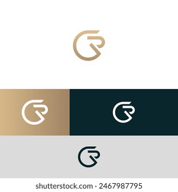 Elementos de Plantilla de diseño de logotipo de letras GR, RG. Logo de letras digitales abstractas modernas.