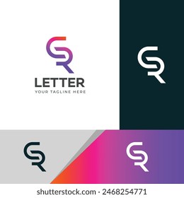 GR, RG letter logo design template elements. Modern abstract digital alphabet letter logo.