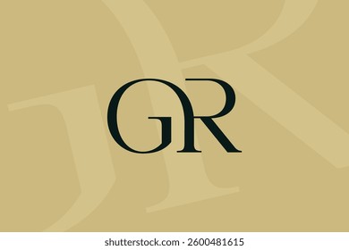 GR or RG letter logo icon design. Classic style luxury initials monogram.