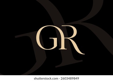 GR or RG letter logo icon design. Classic style luxury initials monogram.