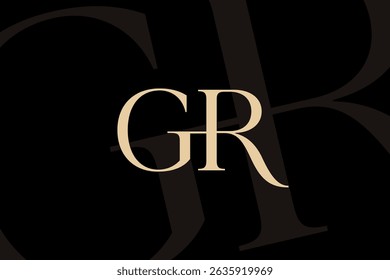 GR or RG letter logo icon design. Classic style luxury initials monogram.