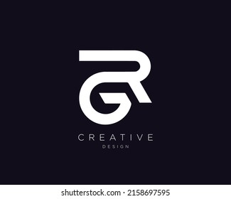 GR RG Logo Design , Initial Based RG GR Monogram