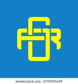 Logotipos de monogramas GR o RG superpuestos.	