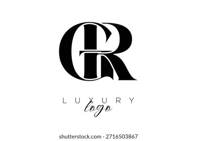 GR Serif Letter Monogram Typography Logo for Elegant Premium Branding Identity
