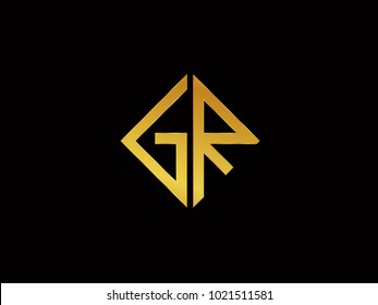 GR square shape gold color logo