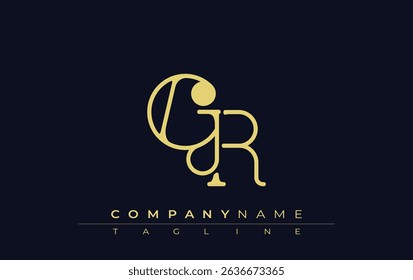 GR Typography Logo Design. Stylish monogram design depiction featuring the letters G and R combined in an artistic signature style, delivering a unique and creative visual representation.