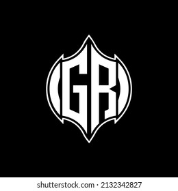 GR Unique modern flat abstract geometric initials vector letter logo design.