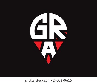 GRA letter location shape logo design