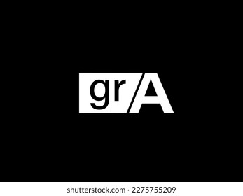 GRA Logo and Graphics design vector art, Icons isolated on black background