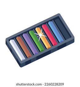 Grab a 2d icon of color chalks 