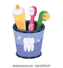 Grab a 2d icon of toothbrush holder 