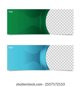 Grab attention with our customizable green and blue gradient banners. Perfect for any digital platform, these designs offer a modern and professional look.