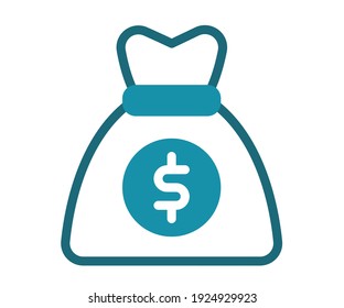 grab bag wealth single isolated icon with solid line style