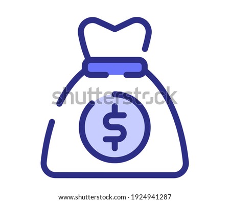 grab bag wealth treasure single isolated icon with dash or dashed line style