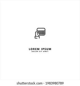 Grab calculator related outline icons. Elements for mobile concept and web apps. Thin line vector icons for website design and development, app development.