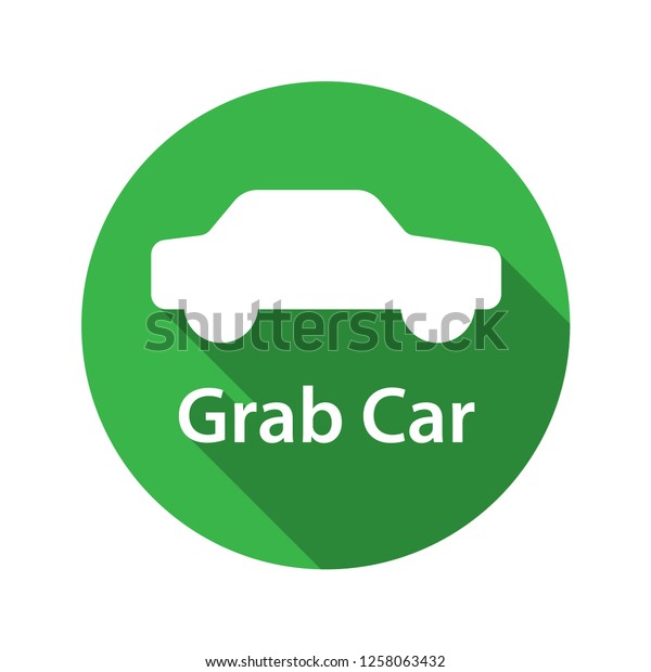 Grab car application icon. Simple line icon.\
Isolate on white\
background.