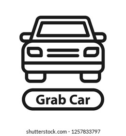 Grab car Icon. Simple line icon. Isolate on white background.