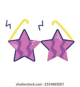 Grab a colourful sticker of star glasses 