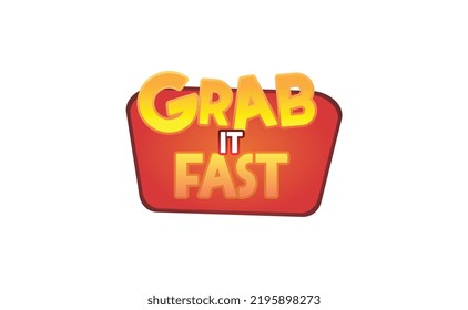 Grab It Fast Gradient Emblem Design Pizza. For Promotion Food