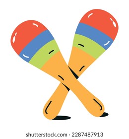 Grab a flat icon of baby maracas 