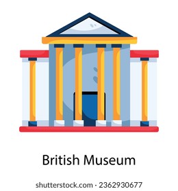 Grab flat icon of british museum