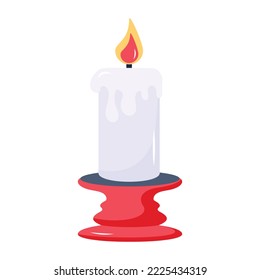 Grab a flat icon design of candlelight 