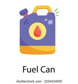 Grab a flat icon of fuel can 