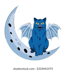 Grab a flat icon of halloween animal 