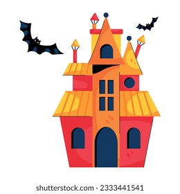 Grab a flat icon of haunted house 