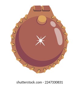 Grab a flat icon of leather canteen 