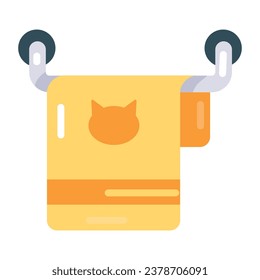 Grab flat icon of pet towel 