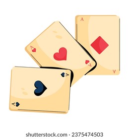 Grab a flat icon of poker cards 