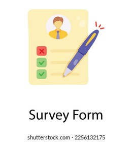 Grab a flat icon of survey form 