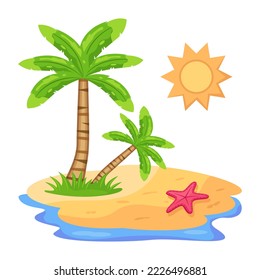 Grab a flat illustration of desert island 