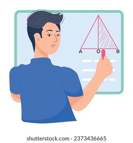 Grab flat illustration of maths professor