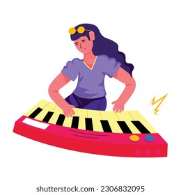Grab, eine flache Illustration von Pianoforte
