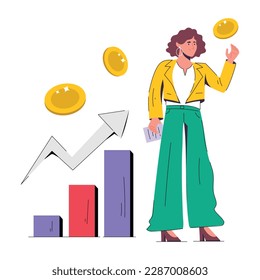 Grab a flat illustration of profit analysis, 