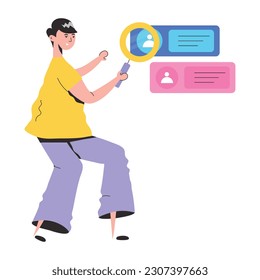 Grab a flat illustration of recruiter 