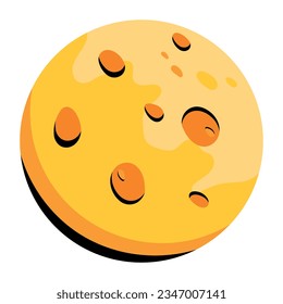 Grab eine flache Illustration von gelbem Mond 