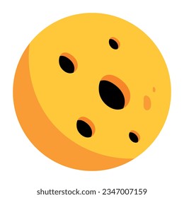 Grab a flat illustration of yellow moon 