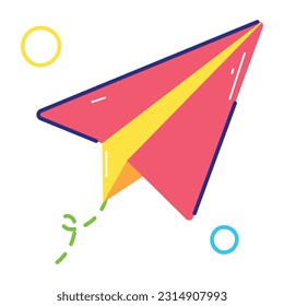 Grab a flat sticker of paper plane 