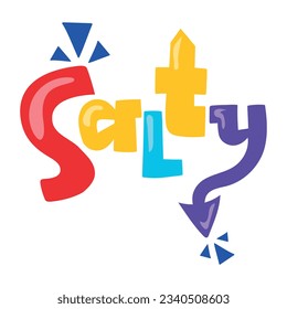 Grab a flat sticker of salty word 