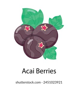 Grab flat style icon of acai berries