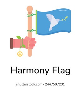 Agarra el icono de estilo plano de la bandera de armonía 
